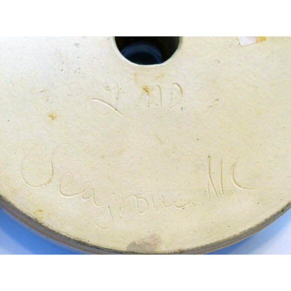 Vintage Artisan Pottery Chicken Cooker Seagrove NC Ceramics Pine cone and needle - Picture 7 of 9